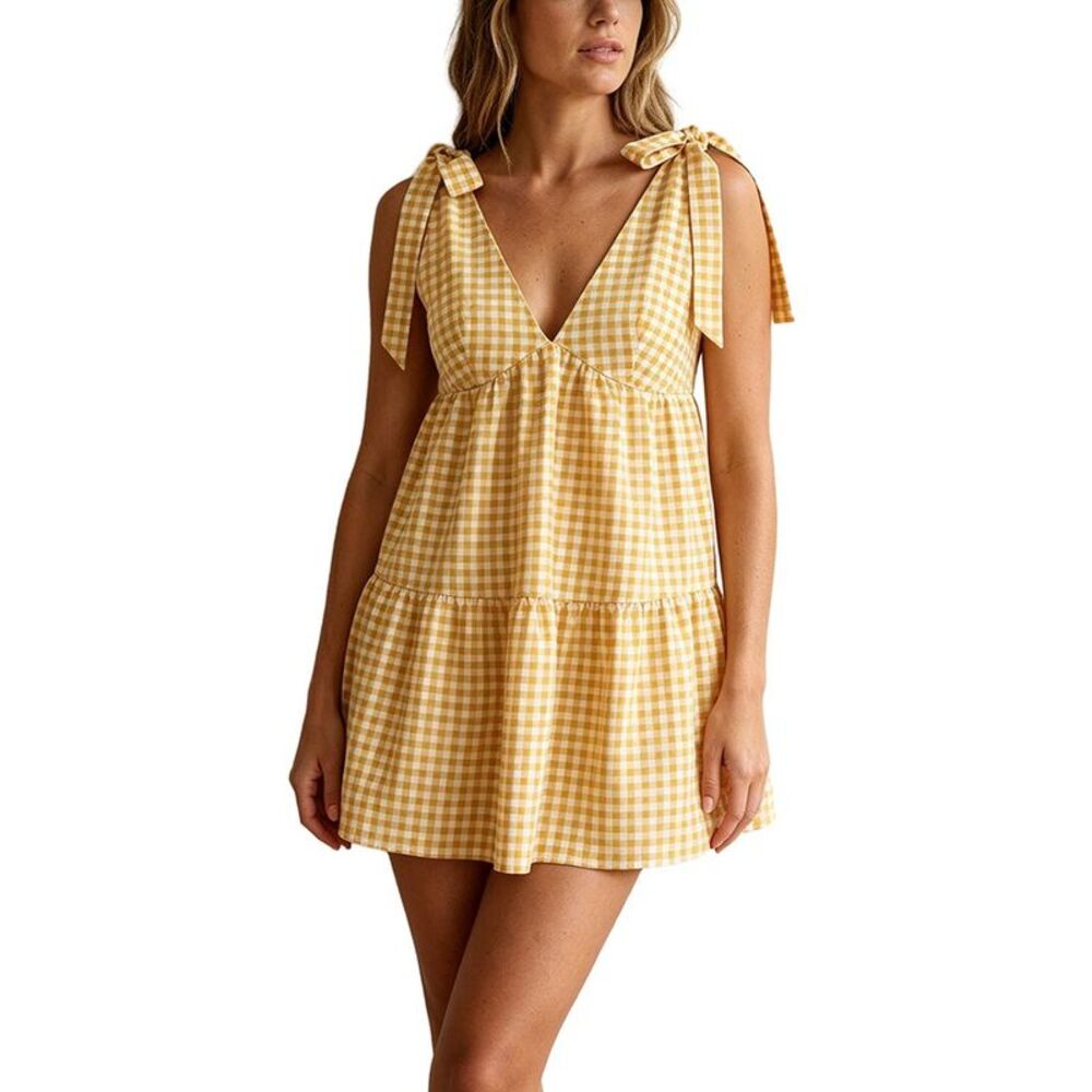 Esea Womens  Mini Dress, Yellow